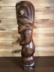 Buy 50cm Tall Mythological Tangaroa Polynesian Heavy Hand Carved Wooden Sculpture • 160£