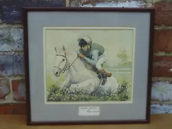 Buy Vintage Framed Original Watercolour Painting Of 'Desert Orchid' Race Horse • 24£
