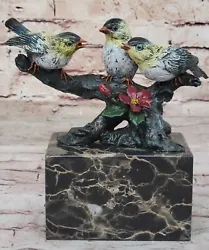 Buy Real Bronze Art Deco Love Birds Collector Edition Marble Sculpture Statue Figure • 125.33£