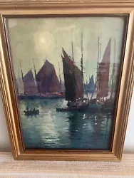 Buy Vintage/antique Signed And Frame Original Watercolour Painting Of Sailing Boats  • 19.99£