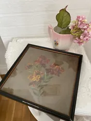 Buy SWEET Old VINTAGE  1920s Art Deco FLORAL FLOWERS PAINTING Original Frame • 62.50£