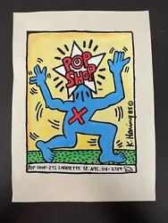 Buy Keith Haring Signed Abstract Painting On Paper - Pop Shop 11.5” X 8.25” • 393.59£