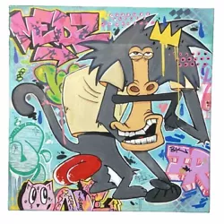 Buy Original Graffiti Art Signed Painting Monkey Baboon Jj Adam’s Banksy Brainwash • 150£