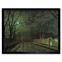 Buy John Atkinson Grimshaw Moonlit Street Old Master Painting 12X16 Framed Art Print • 24.99£