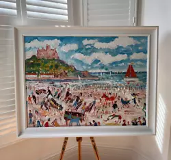 Buy Simeon Stafford, Beach & View Of St Michael's Mount, Framed Signed Oil Painting • 3,000£