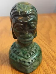 Buy Small Verdite South African Bust, 2 1/2  Great Detail And Color In Stone • 16.58£