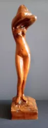 Buy Rare Art Deco/Modernist/Brutalist Carved Wood Naked Female Figure - Hagenauer? • 38£