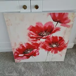 Buy Collect Only Red Flower Poppy Wall Art Canvas Large Picture Painting 60x60cm • 4.99£