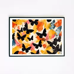 Buy Retro Butterflies Painting Classic Illustration 7x5 Home Decor Wall Art Print  • 3.95£