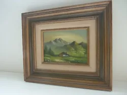 Buy Framed Painting Idyllic Home With Beautiful Mountain Backdrop Signed & Dated 79 • 18.50£