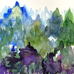 Buy Forest Shine Original Wall Art Handmade Watercolor Painting Matted 8x10in • 40.52£