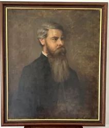 Buy 19 Th Cen. Antique Oil Painting A YOUNG GENTLEMAN With LONG BEARD And SPECTACLES • 54.21£