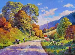 Buy Oil Painting In The Carpathians B. Serdyuk Unframed Original Art NSERB1052 • 604.80£