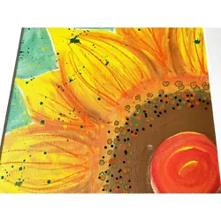 Buy Sunflower Shine 3 Original Art Oil Marker On Canvas Painting Matted 11x14in • 65.32£