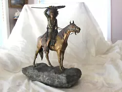 Buy FRANZ XAVIER BERGMANN Bronze Indian Warrior Figure Horseback Dakota Black Hills • 2,756.22£