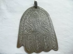 Buy Vintage Moroccan Berber Silver MOROCCO Fish Decorated Fatma Hand • 35.97£