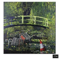 Buy Banksy Painting Water Lilies   BOX FRAMED CANVAS ART Picture HDR 280gsm • 34.99£