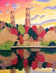 Buy  Memories - Autumn Sunset At Vicar Water  - Acrylic Painting (35.5 Cm X 28 Cm) • 15£