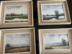 Buy 4 Landscape Scene Small Oil Paintings  By Sidney Restall (salisbury Fine Artist) • 50£