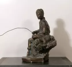 Buy Nicholas Lorenzo, Fishing Boy, Cold Cast Bronze Sculpture, Signature Inscribed • 597.75£