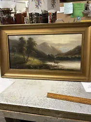 Buy W H Hall 1812-80 Original Oil On Canvas Mountain Lake Scene 19.25 X 11.25 “ • 125£