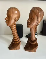 Buy African Hand Carved Wood Sculptures | Sold As A Pair • 120£