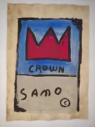 Buy Jean-Michel Basquiat Painting Drawing On Old Paper Signed Stamped 5 • 82.87£