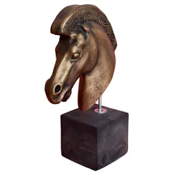 Buy Horse Head Sculpture - Casting Stone - Symbol Of Power Wealth And Status • 68.25£