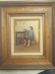 Buy Vintage Oil Painting Little Boy And Butterfly  Signed Moroney  • 249.99£