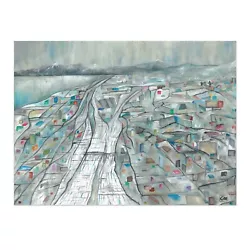 Buy 'Imaginary City I' By Habitats | Greg Meade Oil Painting Cityscape Canvas 2015 • 19.99£