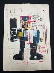 Buy Jean-Michel Basquiat (Handmade) Drawing - Painting On Old Paper Signed & Stamped • 116.04£