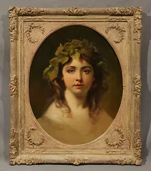 Buy Oil Painting Style Of Bouguereau Beautiful Young Girl With Leaf Crown  • 56,833.88£