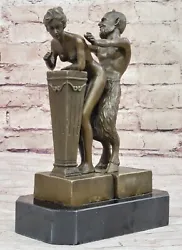 Buy Collectible Erotic Art Satyr And Nude Female Bronze Sculpture Figurine Figure • 137.45£