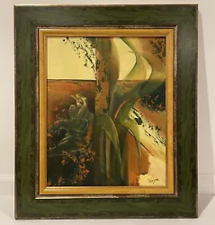 Buy Oil Painting Modern Art Abstract Lady In Garden Signed Framed 23 3/4” X 27 3/4” • 98.91£