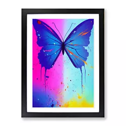 Buy Paint Splash Butterfly No.1 Abstract Wall Art Print Framed Canvas Picture Poster • 24.95£