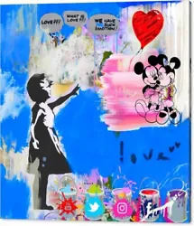 Buy Banksy Girl With Baloon 120x120cm Arcyl Glass 5mm PopArt/Street Art/Loft • 223.08£