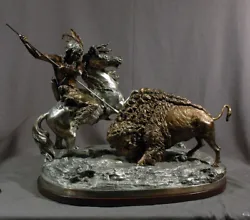 Buy Indian On Horse Hunting Buffalo French Animal Bronze • 11,024.92£