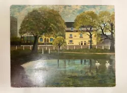 Buy Naive Original Oil Painting The Sun Inn Barnes Green London • 30£