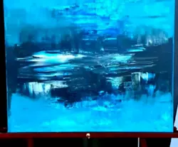 Buy Orig Modern Nature Abstract See Video Acrylic Painting Black Turqo Canvas 16x 20 • 42.13£