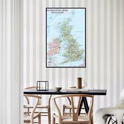 Buy A1/A2/A3 Map Of Places Of British Cities Poster Home Decor Hanging Paintings • 4.90£