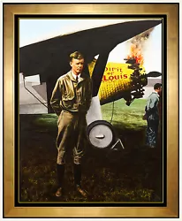 Buy GUY JOHNSON Original OIL PAINTING Signed Charles Lindbergh Spirit Of St. Louis • 4,606.45£