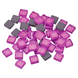 Buy Mosaic Tiles, Glass Tiles 1 X 1cm For DIY Crafts, 50pcs(50g,Dark Purple) • 5.24£