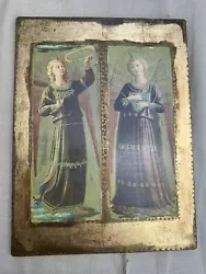 Buy Antique Late 19th Century Russian Large Icon Angels Original Painting On Wood • 182.67£