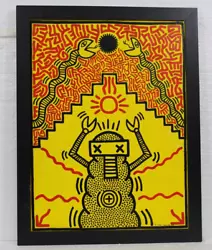 Buy Keith Haring Acrylic On Canvas Dated 1983 With Frame In Good Condition • 377.21£
