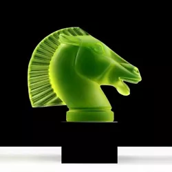 Buy 1930' H.Hoffmann Car Mascot ' Horse ' Art Deco Vaseline Uranium Glass Sculpture • 188.21£