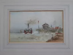 Buy Original 19th Century Watercolour - Boat In Rough Sea Off Coast • 15£