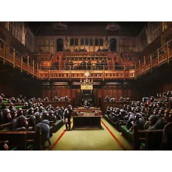 Buy Banksy Devolved Parliament Graffiti Brexit Painting Wall Art Canvas Print 18X24 • 18.99£