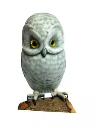Buy Nicely Detailed Vintage Hand Carved & Hand Painted Wooden Snow Owl Figurine • 10.62£