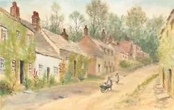 Buy P. Leyden - 20th Century Watercolour, Village Street Scene • 33£