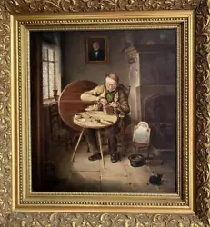 Buy ANTIQUE OIL PAINTING The Clock Maker Fine VICTORIAN PAINTING C.J. Smith 1886 • 249£